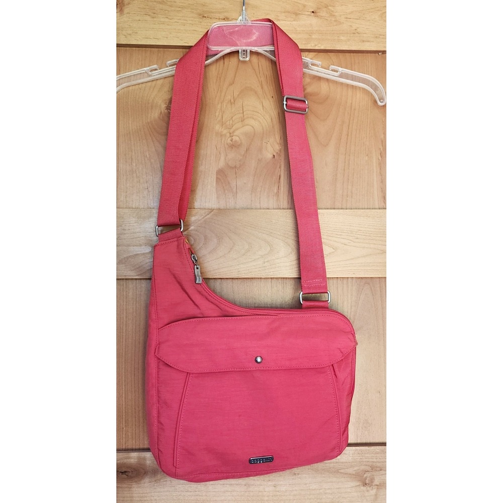 Baggalini Promenade Crossbody Watermelon Pink Asymmetric Bag & Coin Purse